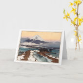 Carte Lac Kawaguchi, Hiroshi Yoshida, coupe de bois (Fleur jaune)