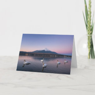 Carte Lac mount Fuji Yamanaka avec des cygnes