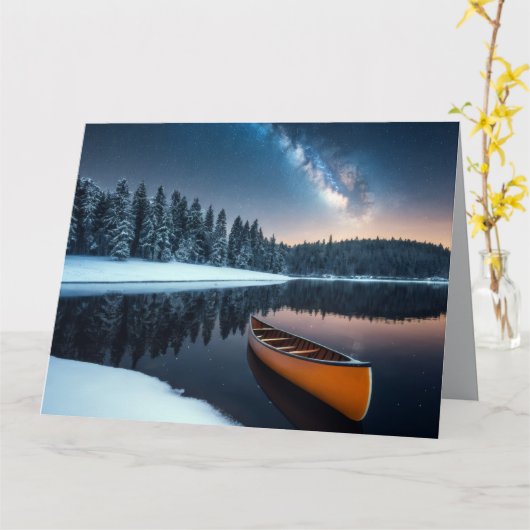 Carte Lac Nature Extérieur Paysage Calme Tranquille Rela (Fleur jaune)