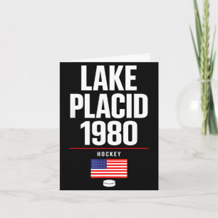 Carte Lac placide 1980 hockey vintage puck usa new york