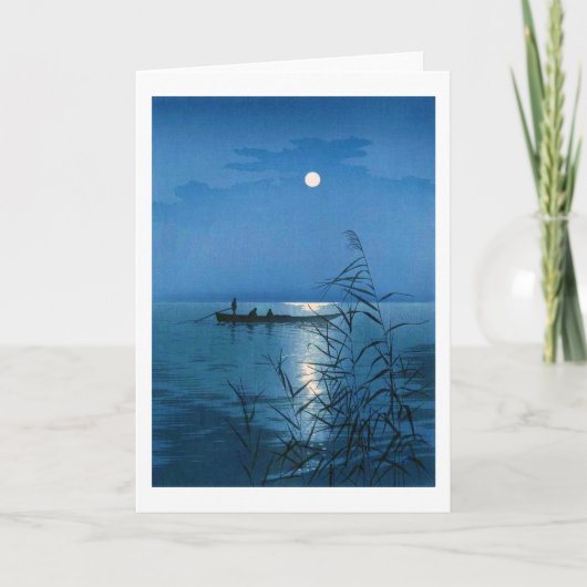 Carte Lac Reed et Pleine lune, Koho Shoda, coupe de bois (Devant)