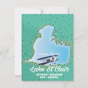 Carte lac St Clair USA Plan du lac Canada