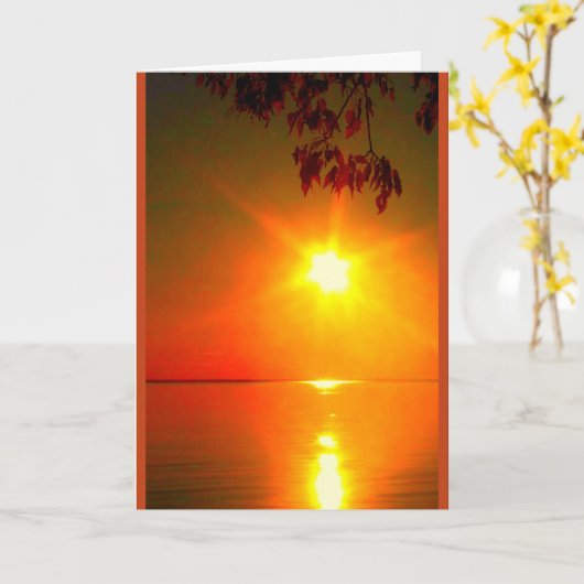 Carte Lac Winnebago Coucher De Soleil Penser À Vous (Fleur jaune)