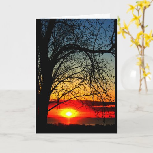 Carte Lac Winnebago Coucher De Soleil Penser À Vous (Fleur jaune)