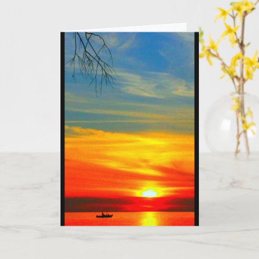 Carte Lac Winnebago Coucher De Soleil Penser À Vous (Fleur jaune)