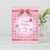 Carte Lace Ribbon Bonne fête des mères (Debout devant)