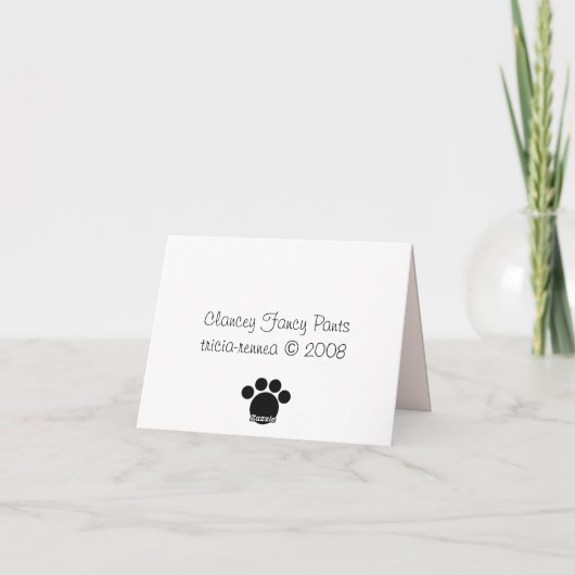 Carte Lacey Fancy Paws (Dos)