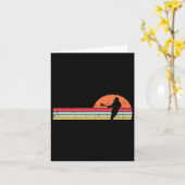 Carte Lacrosse Joueur Silhouette Coucher de soleil Retro (Fleur jaune)