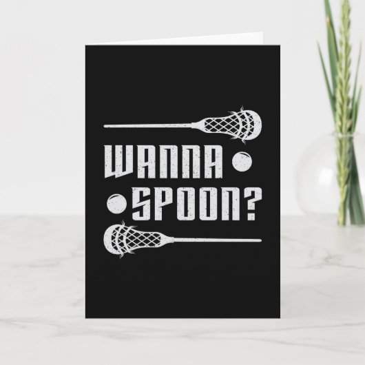 Carte Lacrosse Lecteur Lax Wanna Spoon Stick Drôle Cadea (Devant)