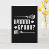 Carte Lacrosse Lecteur Lax Wanna Spoon Stick Drôle Cadea (Fleur jaune)