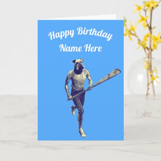 Carte Lacrosse personnalisable (Fleur jaune)