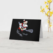 Carte Lacrosse Santa Christmas Cool Lax Sport Ugly X-Mas (Fleur jaune)
