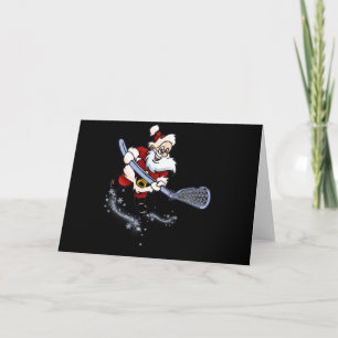Carte Lacrosse Santa Christmas Cool Lax Sport Ugly X-Mas