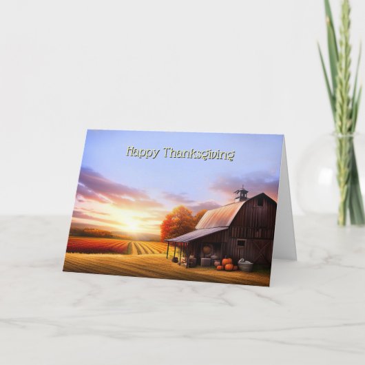Carte L'action de grâce de notre maison à votre ferme et (Devant)