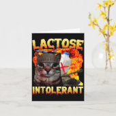 Carte Lactose Intolerant Silly Cat Meme Funny Saying Cat (Fleur jaune)