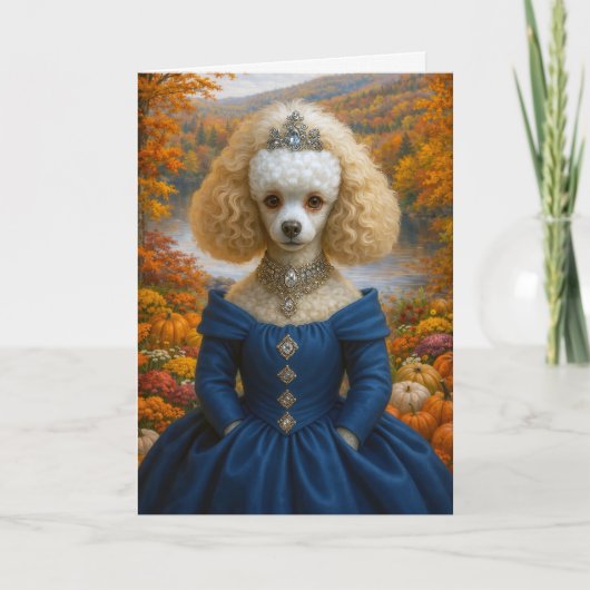 Carte Lady Autumn , Poodle Blank Card (Devant)