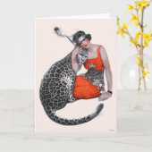 Carte Lady et Leopard (Fleur jaune)