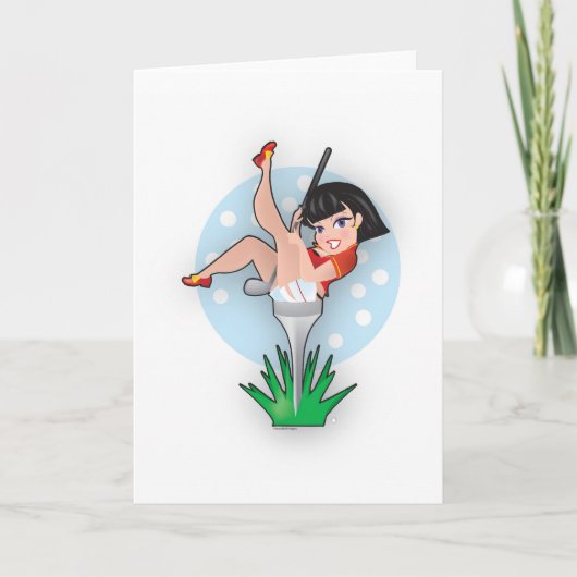 Carte Lady in a Golf Tee (Devant)