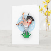 Carte Lady in a Golf Tee (Fleur jaune)