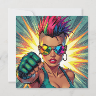 Carte Lady LGBTQ+ en noir mohawk