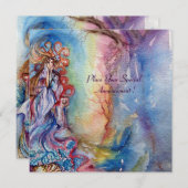 Carte LADY OF LAKE bleu vif rose violet blanc vif (Devant / Derrière)