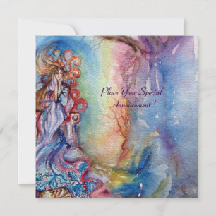 Carte LADY OF LAKE bleu vif rose violet blanc vif