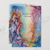 Carte LADY OF LAKE bleu vif rose violet blanc vif (Devant / Derrière)