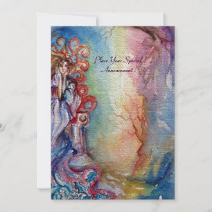 Carte LADY OF LAKE champagne métallique rose bleu vif