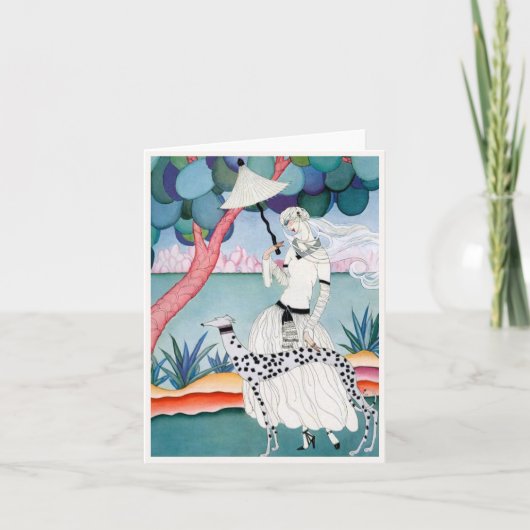 Carte Lady with Dalmatian Dog - Helen Dryden (Devant)