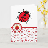 Carte Ladybird - Anniversaire (Fleur jaune)