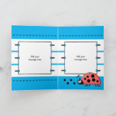 Carte Ladybug ajouter nom pour enfants bleu Anniversaire (Intérieur)