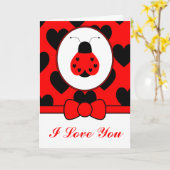 Carte Ladybug au coeur mignon (Fleur jaune)