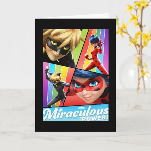 Carte Ladybug & Cat Noir | Puissance Miraculeuse ! (Fleur jaune)
