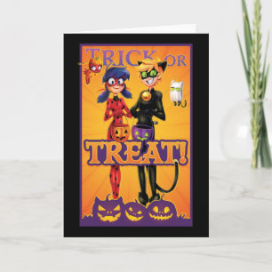 Carte Ladybug & Cat Noir   Trick ou Treat!
