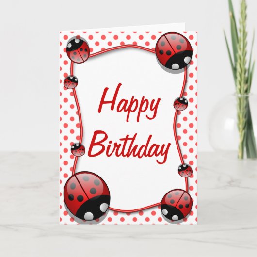 Carte Ladybug Happy Birthday Card (Devant)