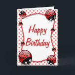 Carte Ladybug Happy Birthday Card<br><div class="desc">Ladybug happy birthday card</div>