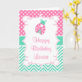 Carte Ladybug Ladybird Fête d'anniversaire (Fleur jaune)