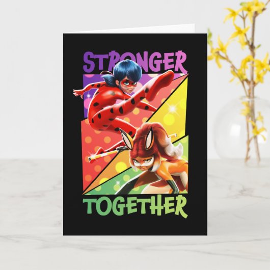 Carte Ladybug & Rena Rouge | Ensemble plus fort (Fleur jaune)