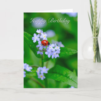 Carte Ladybug sur Forget-me-not Birthday Card