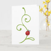 Carte Ladybug sur la vigne (Fleur jaune)