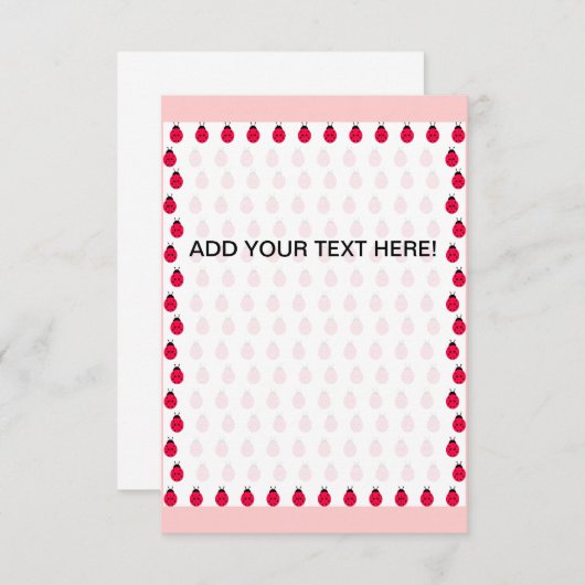 Carte Ladybugs (Devant / Derrière)