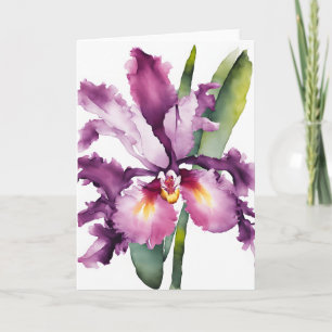 Carte Laelia - Fleurs aquarelles