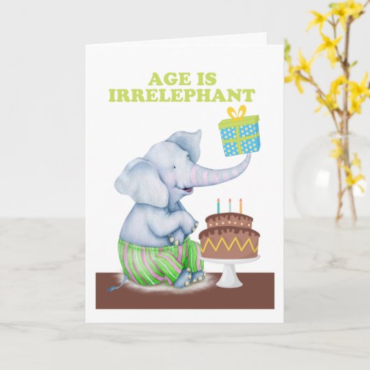Carte L'âge des éléphants d'anniversaire est irréfutable (Fleur jaune)