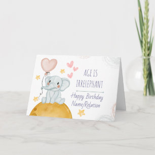 Carte L'âge est impeccable Eléphant mignon Anniversaire