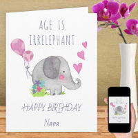 L'âge est irréfutable Cute Funny Elephant Annivers
