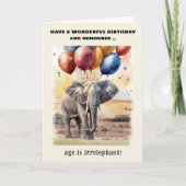 Carte L'âge est irréfutable Eléphant Amusant Anniversair (Devant)