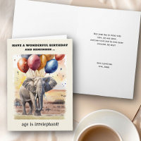 L'âge est Irréléphant Éléphant Drôle Anniversaire