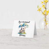 Carte L'âge est irrévérencieux ! Eléphant mignon et arbr (Fleur jaune)