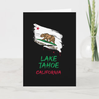 Carte Lago Tahoe Californie Tache de peinture Drapeau Va