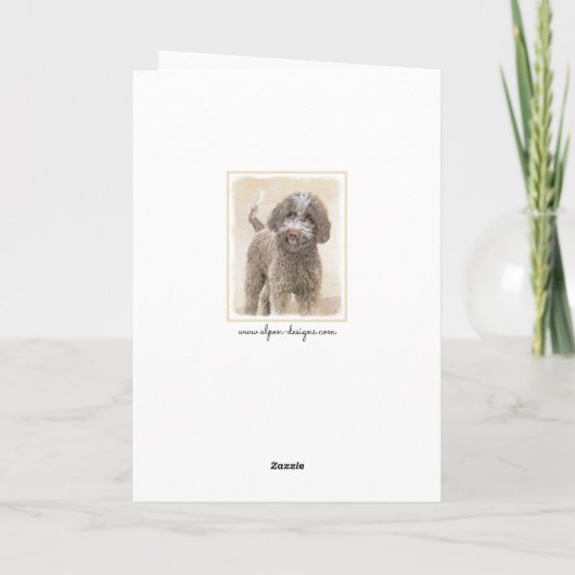 Carte Lagotto Romagnolo Peinture - Cute Original Chien A (Dos)